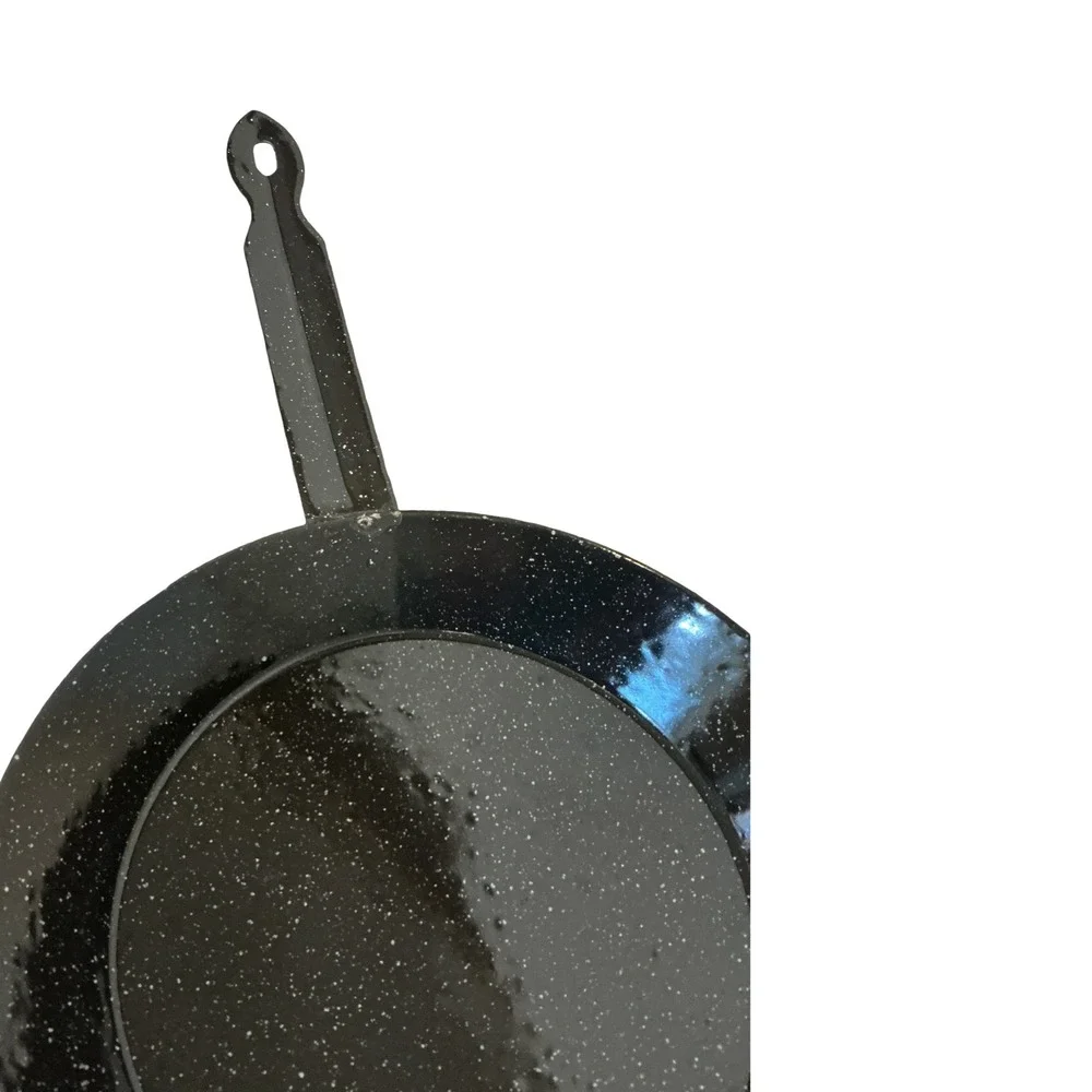 Vintage Style Black Speckled Enamelware Frying Pan 9.5 Inch Skillet Camping‎